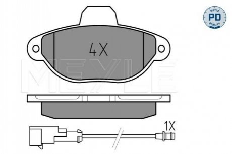 Тормозные колодки FIAT P. SC/PUNTO/PANDA MEYLE 0252143617PD