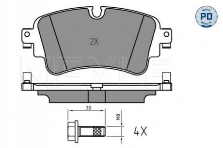 Тормозные колодки AUDI T. A4/A5/Q5/Q7 1,4-3,0 15- MEYLE 0252230817PD (фото 1)