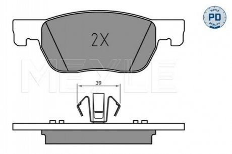 Колодки гальмівні OPEL P. ASTRA K 1,0-1,6 15- MEYLE 0252234220PD (фото 1)