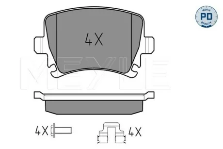 Колодки гальмівні (задні) VW Caddy 04- (Platinum) Meyle 0252391417PD