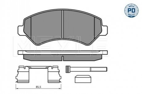 Тормозные колодки FIAT P. DUCATO 06- LADOWNOSC 2000KG MEYLE 02524466192PD