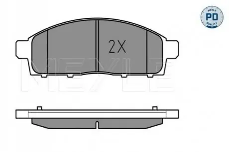 Колодки гальмівні (передні) Mitsubishi L200/Pajero Sport II 05- Meyle 0252452916PD