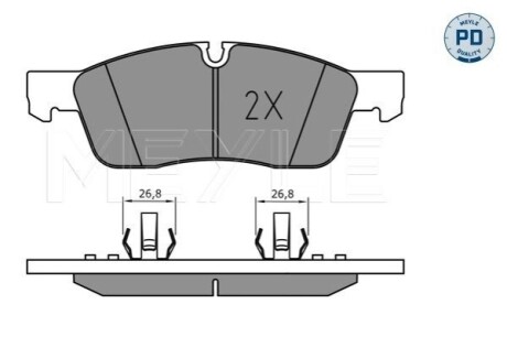 Тормозные колодки DB P. W166 2,2-3,5 4-MATIC 11-19 MEYLE 0252519219PD