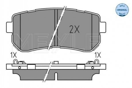 Гальмівні колодки KIA T. PICANTO 1,0-1,2 11- MEYLE 0252567716 (фото 1)