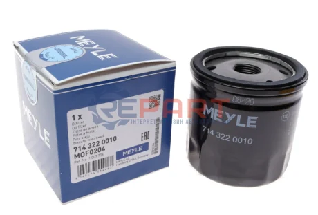 Фільтр масляний Ford C-Max/Fiesta/Focus/Fusion/Galaxy//Kuga/Mondeo/Connect/Volvo C30/S40 1.2-2.0 95- MEYLE 714 322 0010 Купити в Україні