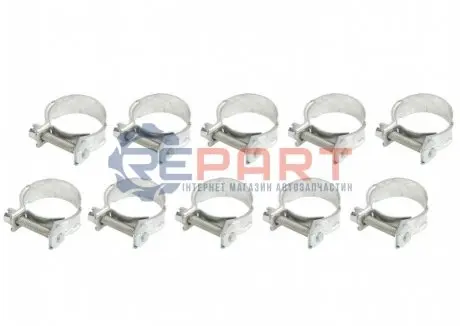 (EN) Screw band 52-03010632 комплектація 10шт, ширина 10 мм, максимальний діаметр 22мм, діаметр 20-22 мм, матеріал: гальванізований / (en) soft steel, вид сталі: W1 MIKALOR OSM0301063210SZT Купити в Україні