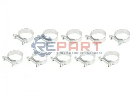 (EN) Screw band 52-03010640 комплектація 10шт, ширина 10 мм, максимальний діаметр 25мм, діаметр 22-25 мм, матеріал: гальванізований / (en) soft steel, вид сталі: W1 MIKALOR OSM0301064010SZT Купити в Україні