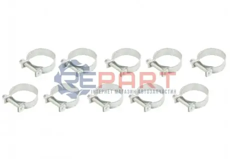 (EN) Screw band 52-03010667 комплектація 10шт, ширина 10 мм, максимальний діаметр 28мм, діаметр 25-28 мм, матеріал: гальванізований / (en) soft steel, вид сталі: W1 MIKALOR OSM0301066710SZT Купити в Україні