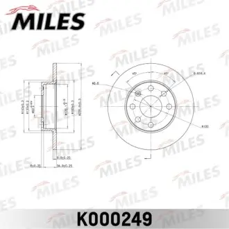 Фото Диск гальмівний передній для Opel Corsa, Kadett MILES (K000249) изображение 1