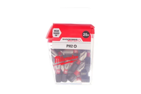 Біта SHOCKWAVE, PH2, 25мм, (25шт) MILWAUKEE 4932430853