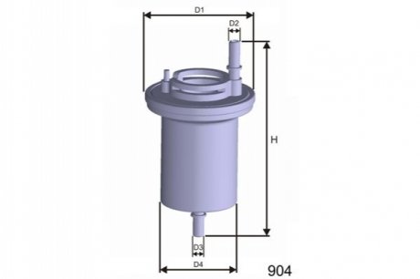 Фільтр паливний VAG 1.2/1.4/2.0 (без регулятора тиску) - (6Q0201051, 6Q0201051A, 6Q0201511) MISFAT E100 (фото 1)