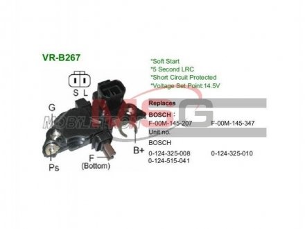Регулятор напряжения генератора - VR-B267 MOBILETRON VRB267 (фото 1)