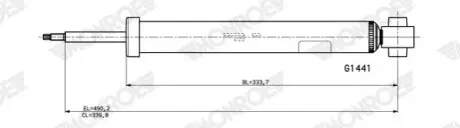 Амортизатор задн Лів/Прав DS DS 3 / DS 3 CITROEN C4 III, C4 X OPEL MOKKA PEUGEOT 2008 II 1.2/1.5D/Electric 08.19 MONROE G1441 Купити в Україні