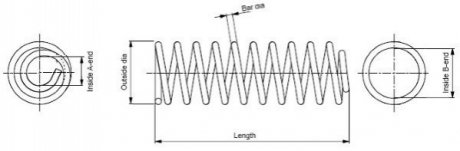 Пружина подвески - (191511115B, 191511115AB, 191511115A) MONROE SP0409