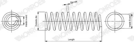 (замена на 4015664) Пружина (передняя)) Peugeot Expert 1.6HDi/2.0 16V (+AC) 07-16/2.0HDi (-AC) 07- MONROE SP4083