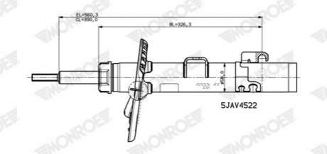 VW Амортизатор передний TRANSPORTER T6 2.0 18- MONROE V4522