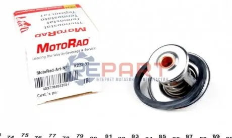 Термостат системи охолодження (91°C) OPEL ASCONA C, ASTRA F, ASTRA G, ASTRA G CLASSIC, KADETT D, KADETT E, KADETT E COMBO, MANTA B, REKORD E, VECTRA A 1.6-1.8 09.81-06.08 MOTORAD 232-91K Купити в Україні