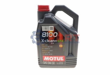 Олива 0W30 8100 X-clean+EFE (5L) (LL-04/VW 504 00/507 00/MB 229,52/Porsche C30) (111678) MOTUL 853951 (фото 1)