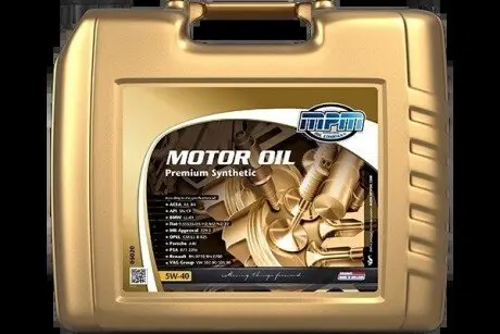 Моторное масло Prem.Synth. / 5W40 / 20л. / (ACEA A3/B4, API CF/SN, VW 502.00 / 505.00) MPM 05020
