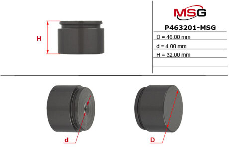 Поршень передн. тормозного суппорта (Brembo Ø46x32) VW Touareg 06-10 /Subaru Impreza 01- /LandRover Range Rover 05-13 MSG P463201-MSG (фото 1)