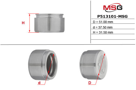 Поршень суппорта TOYOTA LAND CRUISER 100 (UZJ100) 98-,LAND CRUISER AMAZON (UZJ100) 98-,PRADO (UZJ100 MSG P513101-MSG