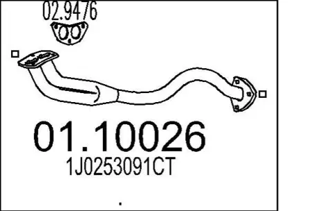 Передняя труба выхл. системы MTS 01.10026