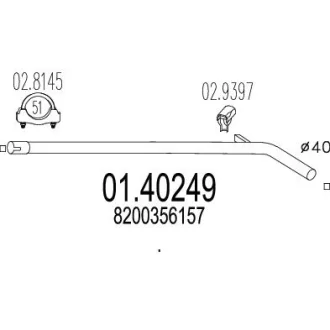 Труба выхлопного газа MTS 0140249