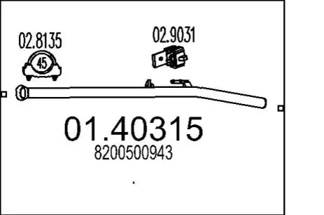 Труба вихлопного газу MTS 0140315