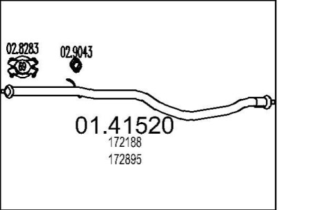 Труба глушника MTS 01.41520