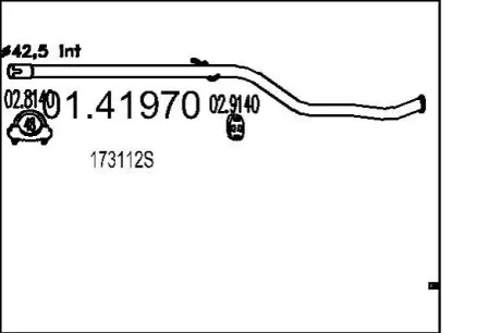 Труба выхлопного газа MTS 0141970