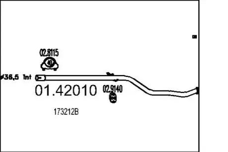 Труба вихлопного газу MTS 0142010