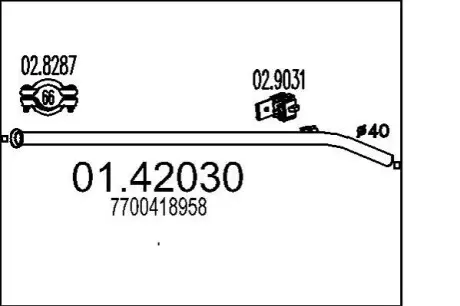 Труба выхлопного газа MTS 0142030
