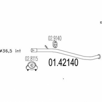 Труба вихлопного газу MTS 0142140