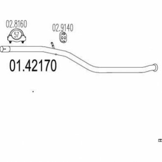 Труба выхлопного газа MTS 0142170 (фото 1)