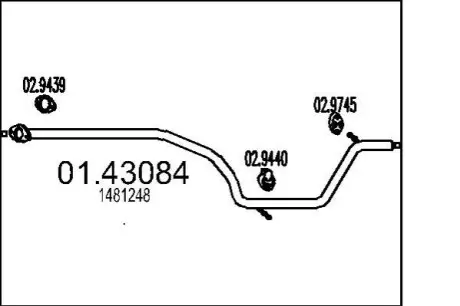 Труба глушника MTS 0143084