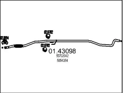 Труба выхлопного газа MTS 0143098
