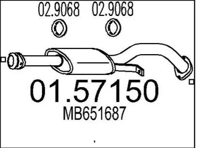 Глушник системи випуску (середній) MTS 01.57150