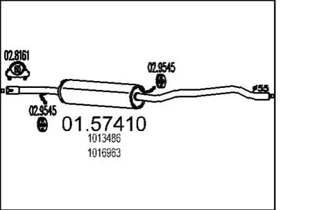 Глушник системи випуску (середній) MTS 01.57410 Купити в Україні