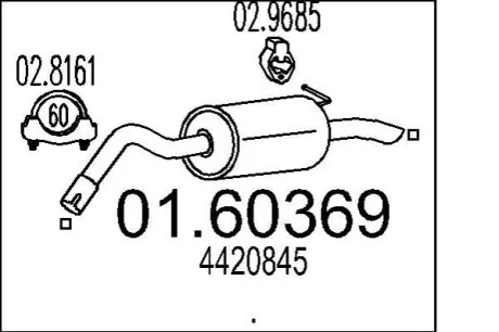 Глушник вихлопних газів (кінцевий) MTS 0160369