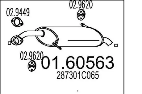 Глушник вихлопних газів (кінцевий) MTS 01.60563