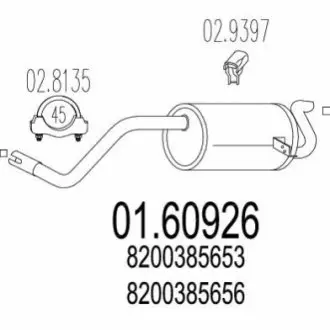Глушник вихлопних газів (кінцевий) MTS 01.60926