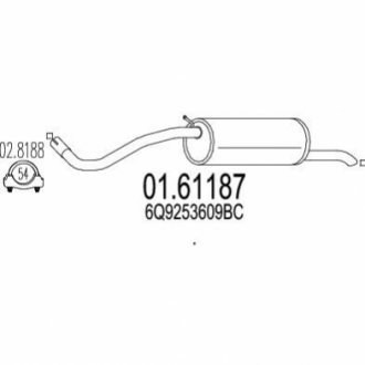 Глушитель выхлопных газов (конечный) MTS 0161187