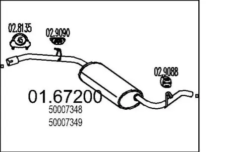 Глушитель выхлопных газов (конечный) MTS 0167200
