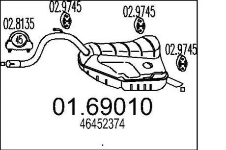 Глушитель выхлопных газов (конечный) MTS 0169010