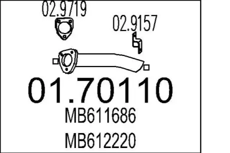 Труба вихлопного газу MTS 0170110