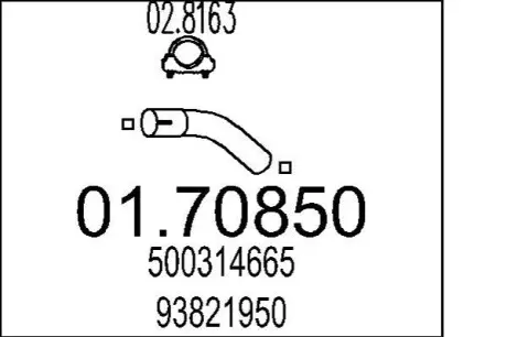 Труба вихлопного газу MTS 0170850