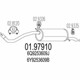 Глушник вихлопних газів (кінцевий) MTS 01.97910