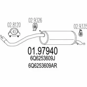 Глушник вихлопних газів (кінцевий) MTS 01.97940