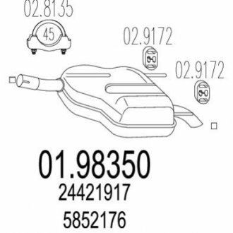 Глушитель выхлопных газов (конечный) MTS 0198350