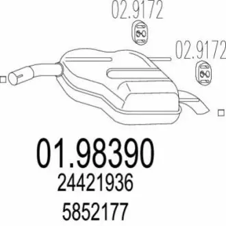 Глушник вихлопних газів (кінцевий) MTS 0198390